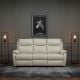 Cairo 3 Seater Manual Recliner - Light Grey Leather