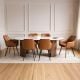 Como 2100 Dining Table - Walnut + 6 Brown Vincent Chairs