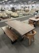 Clearance - Macedon 2400 Dining Table + Macedon 1900 Bench & 5 Boris Dining Chairs - Tan