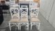 Clearance - 6 x Paris Timber White Beige - Fabric Seat