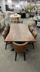 Clearance - Macedon 2400 Dining Table With Leather Berlin Chairs - Black Leg
