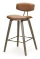 Jaxon bar Stool - Brown PU - Brushed Glaze Timber