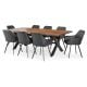 Macedon 2400 Dining Table + 8 Black Vincent Chairs