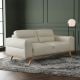 Matera 2 Seater Sofa - Light Grey Leather