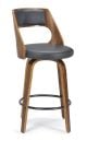 Norton Barstool - Black Base - Walnut Timber