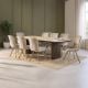 Riviera 2100 Dining Table + 8 Grey Polly Chairs - Taupe