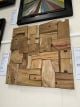 Clearance - Teak Wood Square Abstract