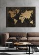 Gold World Map Mark 2 - Framed Canvas - 1750x1250 - 12270