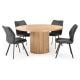 Ripple 1400 Dining Table - Messmate + 4 Black Malta Chairs