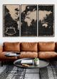 Golden Atlas Print - Set Of 3 - 151132H - W140cm x H70cm