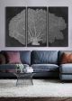 Tree Of Life Print - Set Of 3 - 151345 - W140cm x H70cm