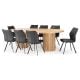 Ripple 2400 Dining Table - Messmate + 8 Black Malta Chairs