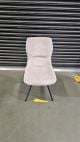 Clearance - Polly Dining Chair - Grey Fabric - Black Leg