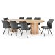 Ripple 2700 Dining Table - Messmate + 8 Black Malta Chairs