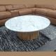 Alexis 1100 Round Coffee Table - Marble Top - Natural