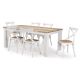 Byron Bay 1900 Dining Table + 6 White Cross Back Dining Chairs