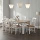 Byron Bay 1900 Dining Table + 6 White Paris Timber Dining Chairs