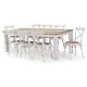 Byron Bay 2250 Dining Table + 8 White Cross Back Dining Chairs