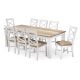 Byron Bay 2250 Dining Table + 8 White Paris Timber Dining Chairs