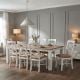 Byron Bay 2250 Dining Table + 8 White Paris Timber Dining Chairs