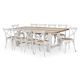 Byron Bay 2400 Dining Table + 10 White Cross Back Dining Chairs