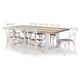 Byron Bay 2400 Dining Table + 8 White Cross Back Dining Chairs
