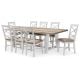 Byron Bay 2400 Dining Table + 8 White Paris Timber Dining Chairs
