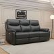 Cairo 3 Seater Electric Recliner - Black Leather