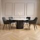 Capri 1350 Round Dining Table + 4 Vincent Chairs - Black