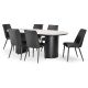 Como 2100 Dining Table - Black + 6 Black Lima Chairs