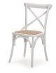Cross Back Chair - Light Shabby Chic White - Natural Seat