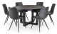 Jensen 1400 Round Dining Table + 6 Black Alex Chairs