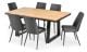 Kanto 1800 Dining Table + 6 Black Lima Chairs