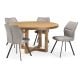 Kildare 1400 Round Dining Table + 4 Grey Malta Dining Chairs