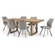 Kildare 2080 Dining Table + 6 Grey Malta Dining Chairs