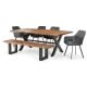 Macedon 2100 Dining Table + 4 Black Vincent Chairs + Bench