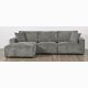 Nelly 3 Seater Chaise Sofa - LAF Chaise - Licorice