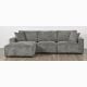 Nelly 3 Seater Chaise Sofa - Licorice