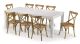 Paris 2250 Dining Table - Provincial White + 8 Elm Cross Back Dining Chairs