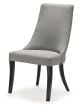 Paris Dining Chair - Grey Fabric - Black Leg