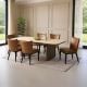 Riviera 2100 Dining Table + 6 Chocolate Berlin Chairs - Vintage Brown
