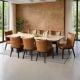 Riviera 2100 Dining Table + 8 Chocolate Berlin Chairs - Vintage Brown