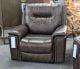 Salotto Armchair Recliner - Brown Leather - Electric