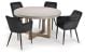 Stone & Beam 1400 Round Dining Table + 4 Black Amber Dining Chairs