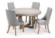 Stone & Beam 1400 Round Dining Table + 4 Grey Paris Dining Chairs