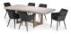 Stone & Beam 2250 Dining Table + 6 Black Amber Dining Chairs