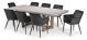 Stone & Beam 2250 Dining Table + 8 Black Amber Dining Chairs
