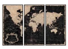 Golden Atlas Print - Set Of 3 - 151132H