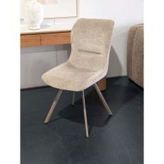Polly Dining Chair - Grey Fabric - Taupe Leg
