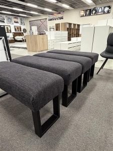 Charcoal Fabric Bench